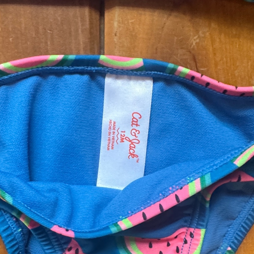 Cat & Jack Pink and Blue Watermelon Rashguard Set - Picture 2 of 2